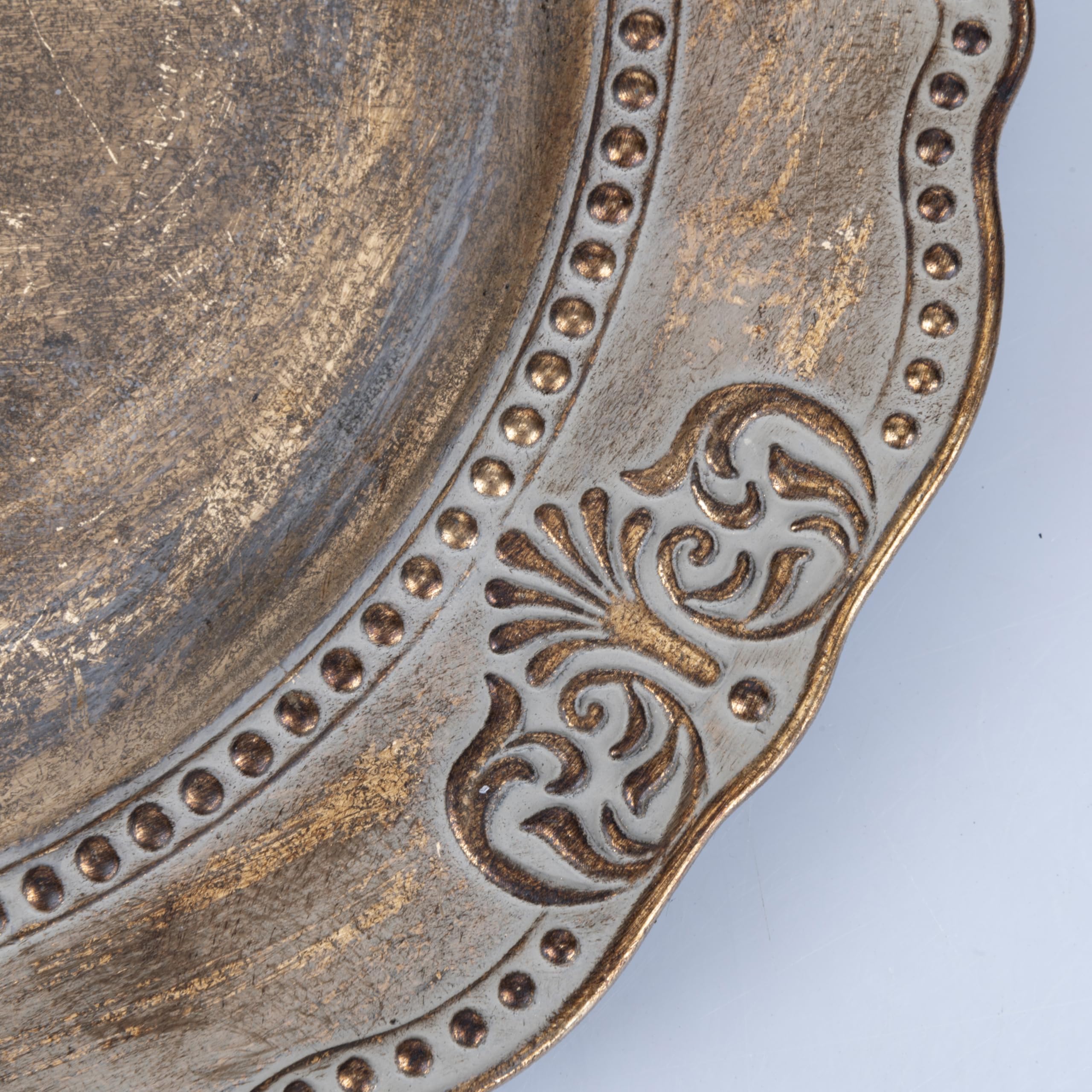 Set Di 6 Sottopiatti In Plastica - Ø 33 Cm, Decoro Spiga Anticato, Per Decorazione Tavola - Foto 9