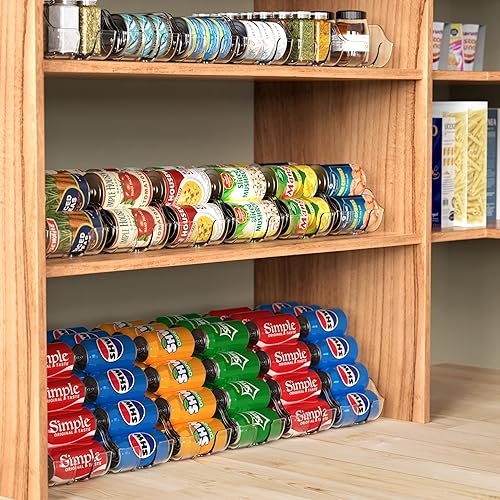 Vista 9 de Simple Houseware Organizador y dispensador de latas de soda para refrigerador/despensa, transparente