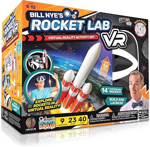 Bill Nye's Rocket Lab VR - Virtual Reality Kids Science Kit, Book and Interactive Learning Activity Set