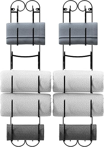 Miniatura 10 de Estante multipropósito para colgar en la pared DecoBros para toallas, vinos, sombreros, etc., color bronce