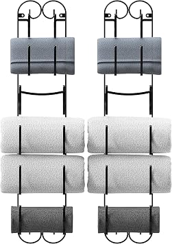 Deco Brothers 6-Tier Towel Rack, Wall Mounted Towel Holder, 2 Pack, Bronze