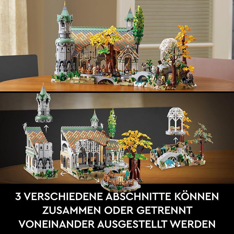 LEGO Icons A Gyűrűk Ura: Völgyzugoly - Felnőtt Építőjáték 6167 Elemmel, 15 Minifigurával, Gandalf, Legolas, Aragorn és Frodó Figurákkal - 10