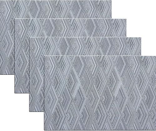 Miniatura 60 de Manteles individuales de plástico, juego de 6 manteles individuales lavables antideslizantes para mesa de comedor, manteles individuales de mesa