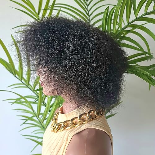 Miniatura 2 de Peluca afro con efecto afro, peluca afro con vuelos, pelucas realistas 4c 4b para mujeres negras (1 B)