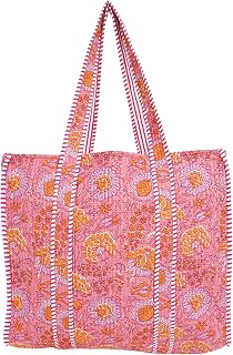 Cotton Tote Bag for Women Shoulder Bag, Beach Tote, Travel Carryall, Shopping Handbag Everyday Use Bag 18x18x5 Inch