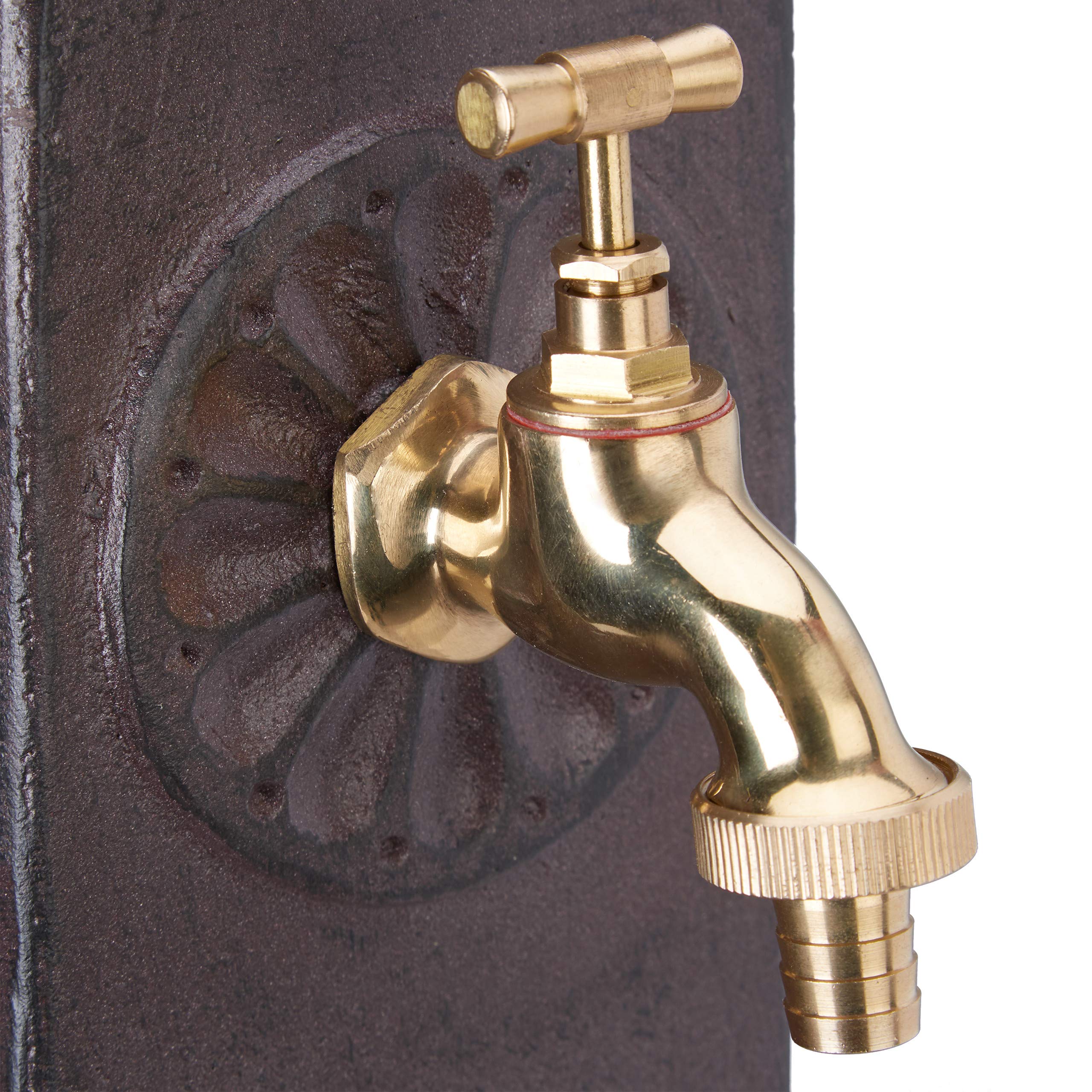 Relaxdays Pompe à Eau pour Jardin, carrée, Style Antique, Robinet Connexion de 3/4 de Pouce, 91 cm Hauteur,Couleurs