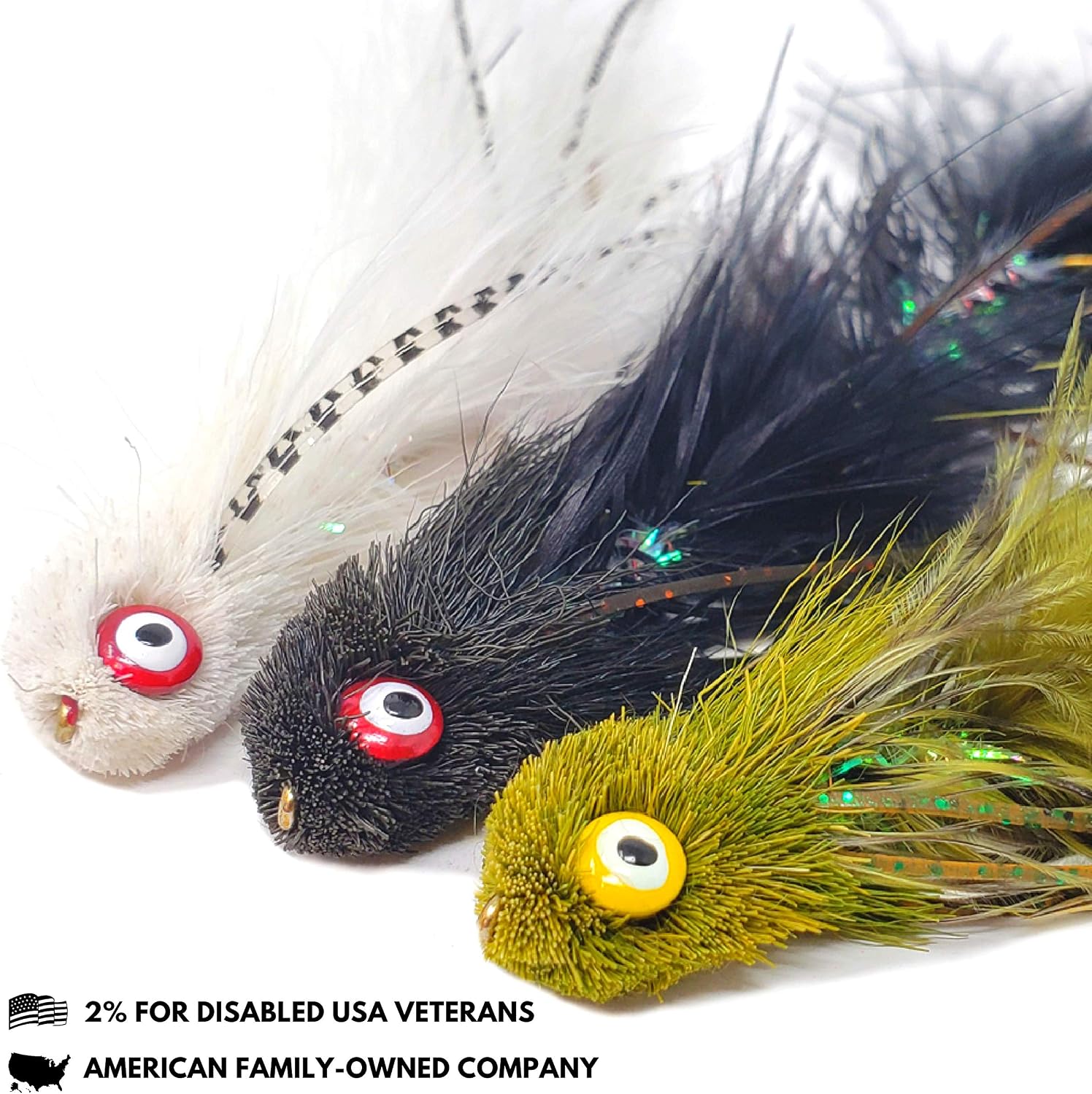 Dungeon Articulated Streamer Flies Assortment | Size #2 Fly Fishing Flies for Trout Bass Pike | 6 Flies
