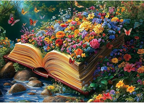 Spring Life Book 1000 Piece Puzzles for Adults with Letters on Back