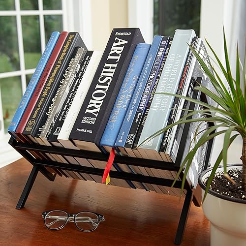 Miniatura 7 de MODERN VINYL Estantes de almacenamiento de discos de vinilo - Soporte de discos de vinilo de fácil montaje 100 LP | Elegante soporte de LP negro