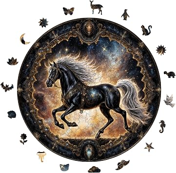 Ahşap Puzzle Yetişkin - Efsanevi At - 252 Parça, 29 x 29 cm - Yapıştırıcı Folyo Dahil - Benzersiz Şekilli Parçalar & Özel Figürler - A1-25