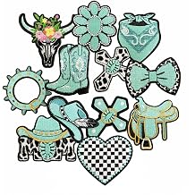 Jongdari Western Iron on Patches for Trucker Hat, Cowgirl Embroidered Applique Patch, Girls Patches for Clothes, Jeans, Backpacks, Jackets, Bags - 12PCS