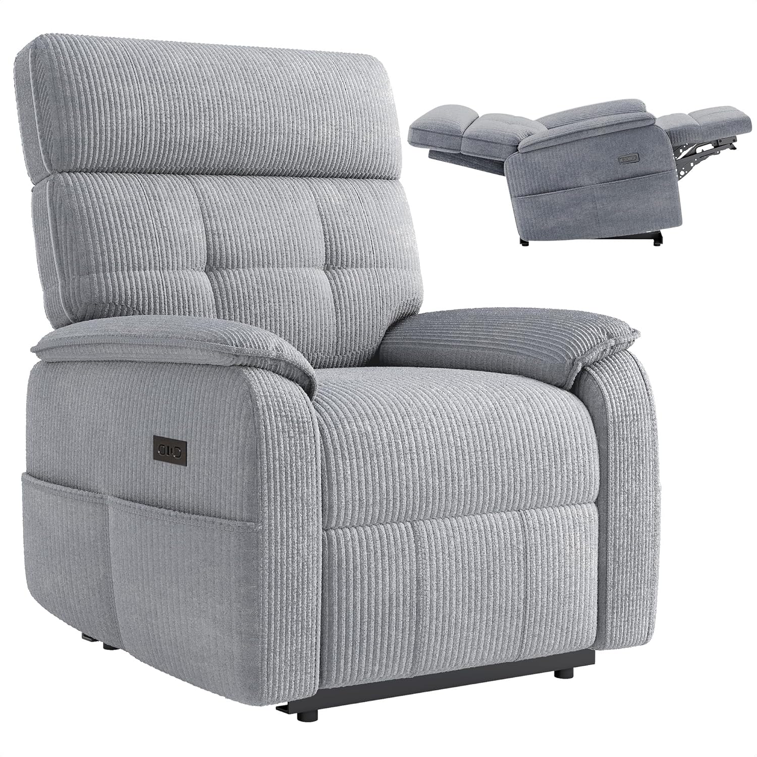 Claiks Recliner Chair with an inset showing the reclined position