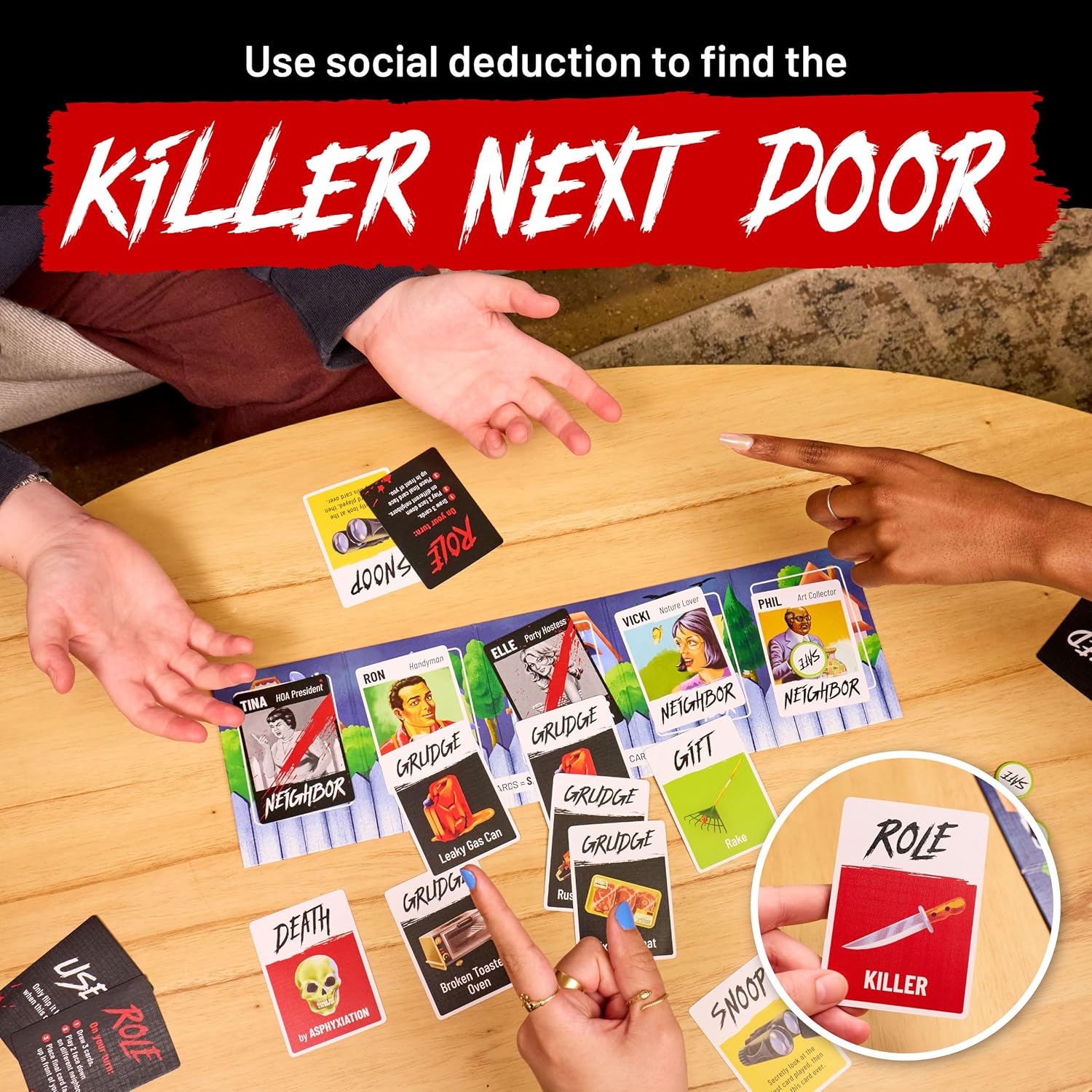 Hunt A Killer: Killer Next Door, Fun Family Games and Adult Games for Game Night, Card Game Includes 20+ Minutes of Fast-Paced Gameplay and Engaging Social Deduction, Appropriate for Ages 10 and Up