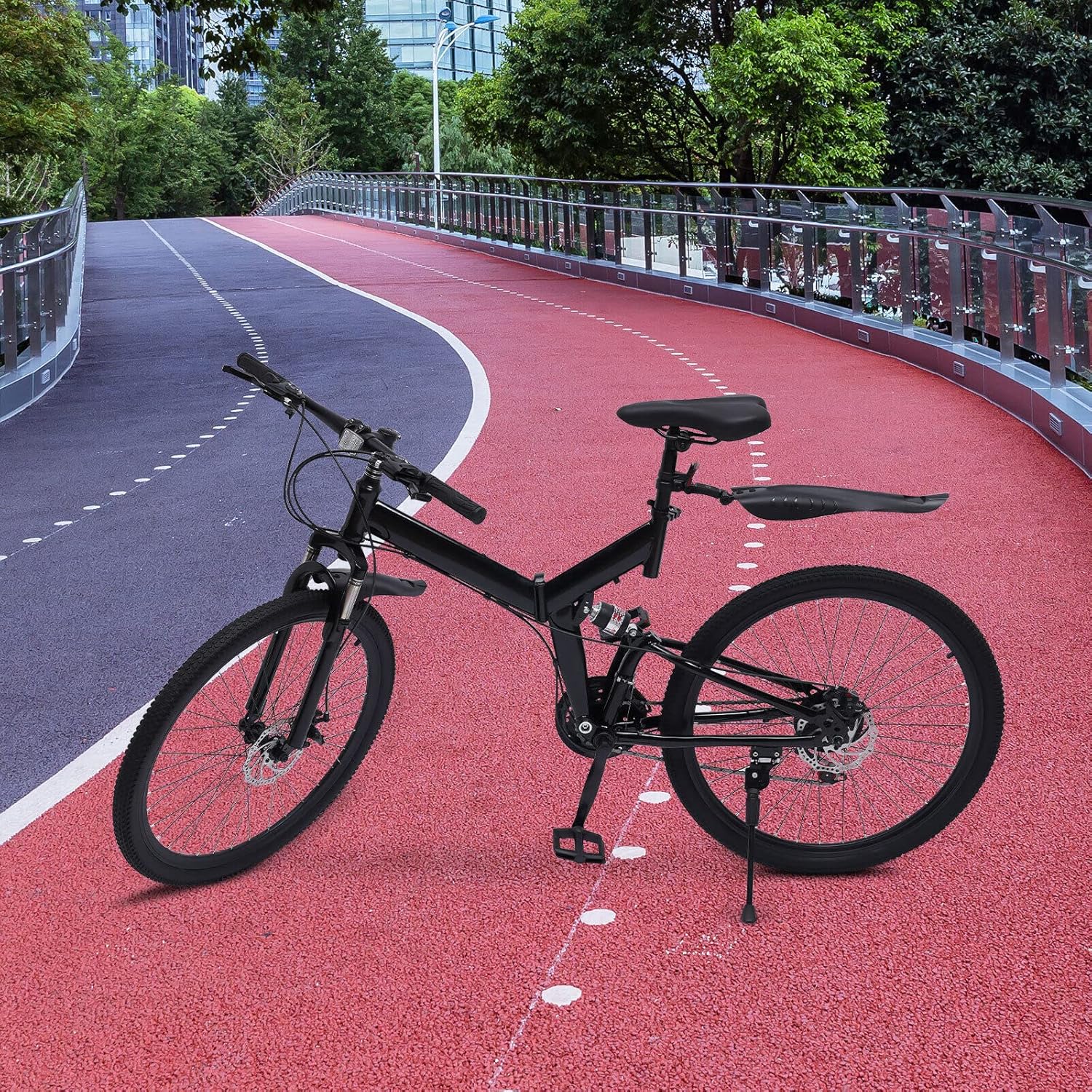 26 Zoll Mountainbike Klappfahrrad - 21-Gang MTB Mit Scheibenbremse Für Erwachsene