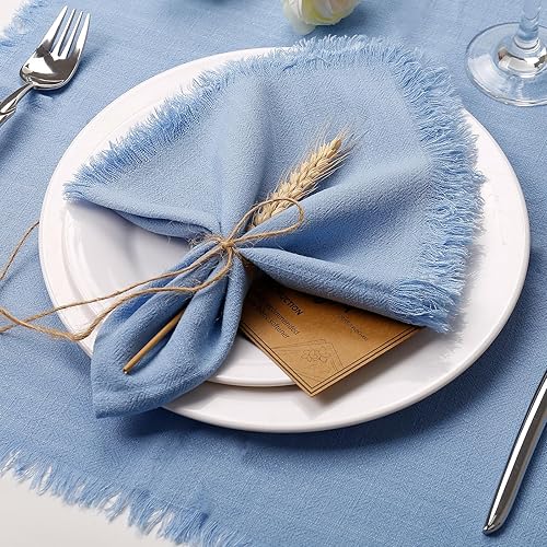 Miniatura 3 de Juego de 8 servilletas de lino elegantes y duraderas para bodas, ocasiones especiales y uso diario, tela suave y absorbente, lavable a máquina y