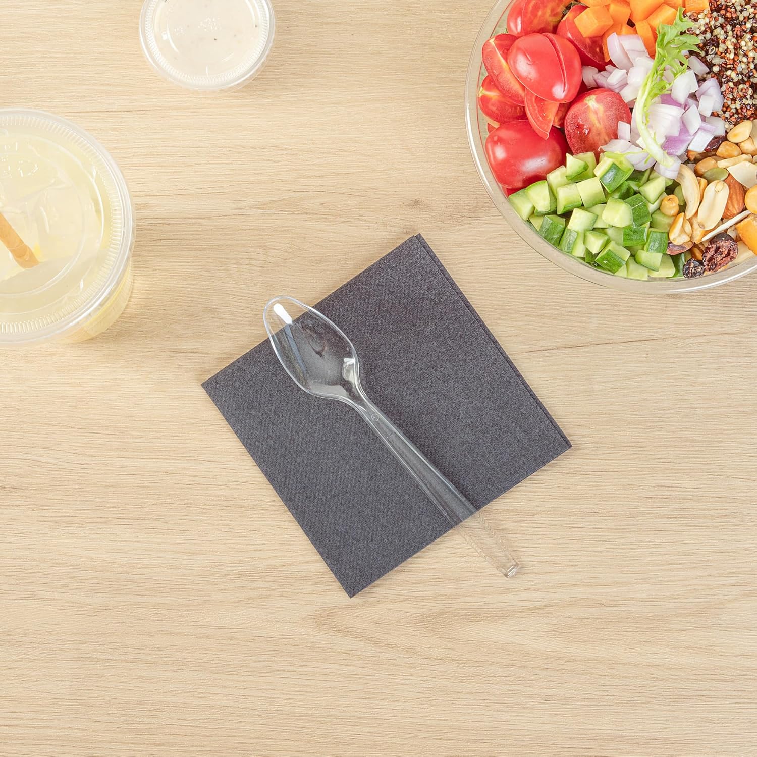 Restaurantware Moderna 7.3 Inch Disposable Spoons 250 Recyclable Clear Plastic Cutlery - Crack-Resistant For All Types Of Meals Clear Plastic Plastic Spoons