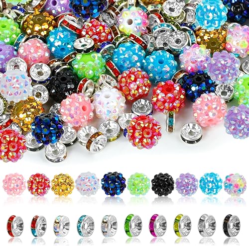 250 Pcs Beads for Pens, Focal Beads for Beadable Pens | Rhinestone Bead, Spacer Bead for Bracelets