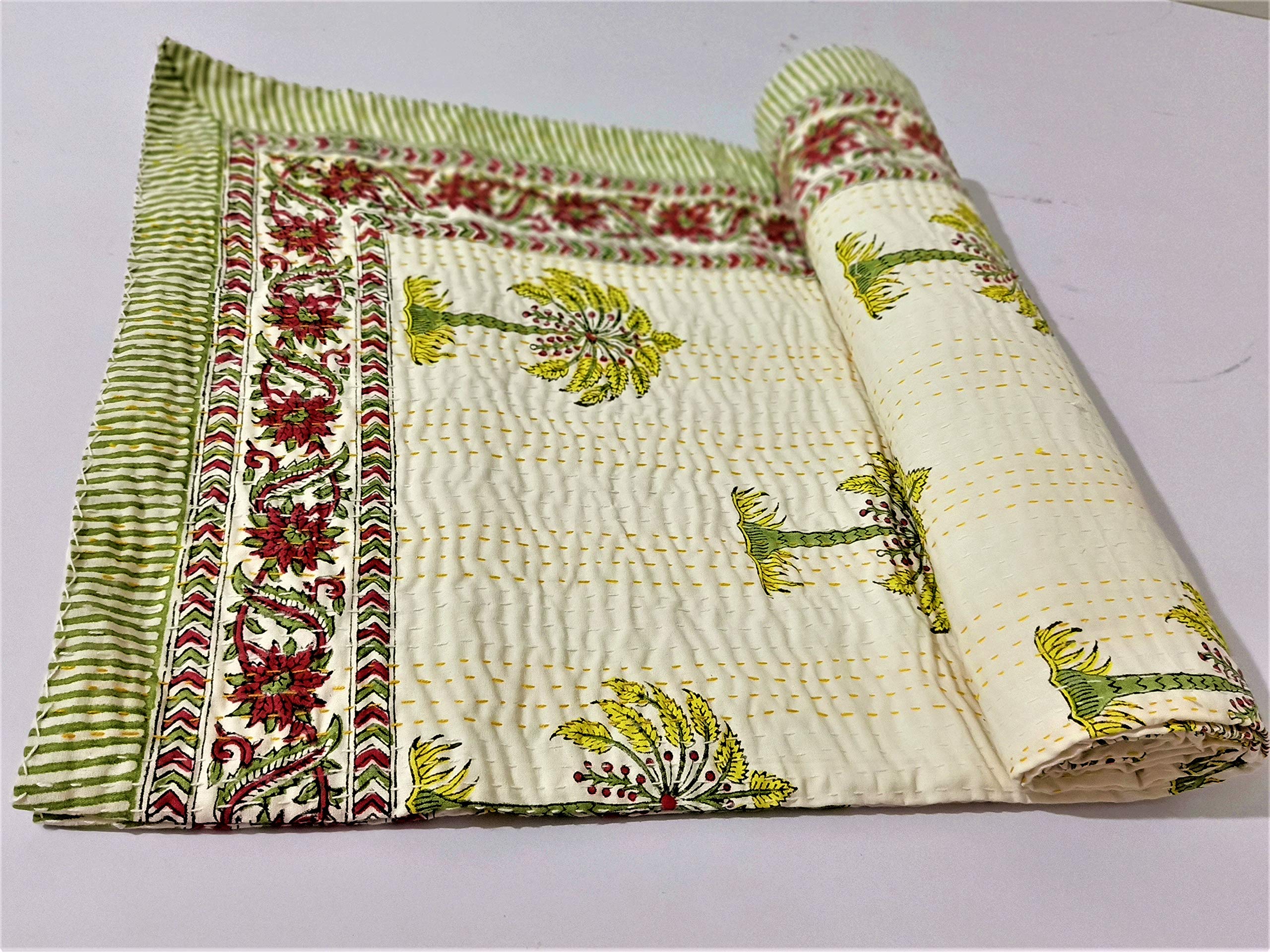 Hand Block Kantha Bedcover-image-25