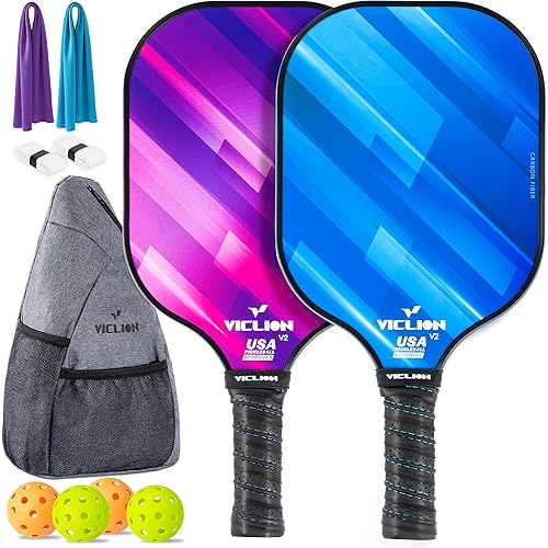 Pickleball Paddles, USAPA Approved Carbon Fiber Pickleball Paddles Set of