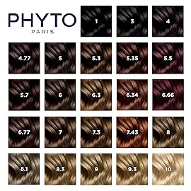 PHYTO Phytocolor Permanent Hair Color, 1 Black, with Botanical Pigments, 100% Grey Hair Coverage, Ammonia-free, PPD-free, Resorcin-free, 0.42 oz.