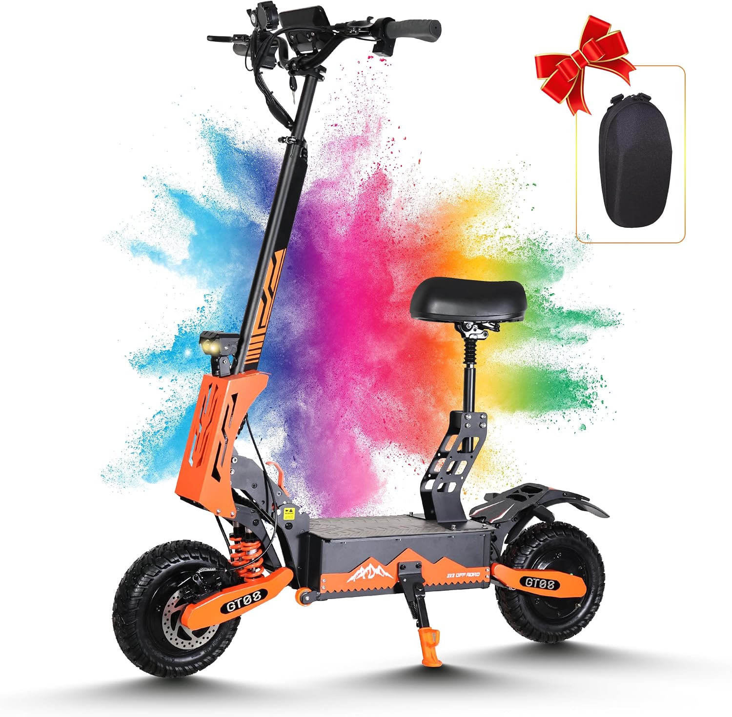 Electric Scooter Adults,5600W Dual Motor Commuter Scooter Up to 46MPH & 43 Miles Range,Dual Brake System and Shock Absorption,11" Vacuum Off-Road Tire Sports Folding E-Scooter with Detachable Seat
