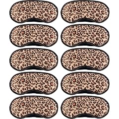 10 Pack Sleep Mask Leopard Eye Masks Shade Cover for Sleeping Shift Work Naps Travel Pouch Night Blindfold