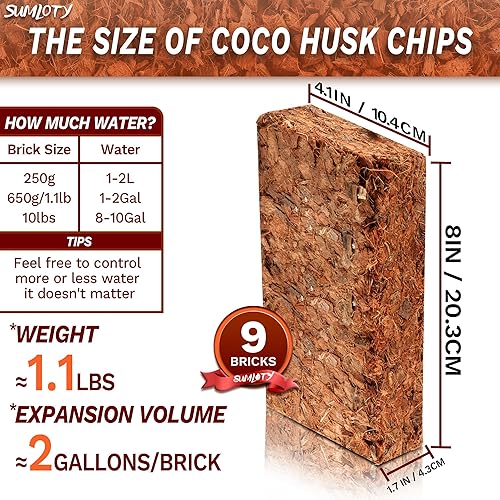 Miniatura 8 de COCOUNT Shell - Chips de coco para plantas, paquete de 6 chips de cáscara de coco orgánico con baja EC y pH equilibrado, sustrato de coco de alta
