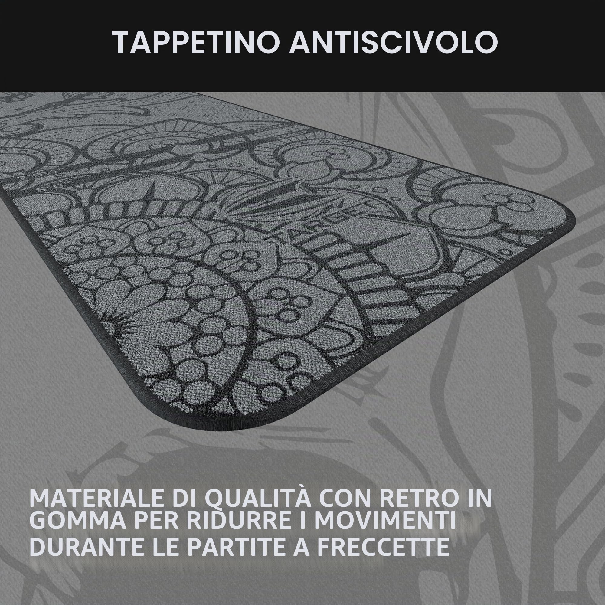 Target Darts World Champion - Tappetino per Freccette con Bordo Rosso, Bordo Blu e Design a Inchiostro