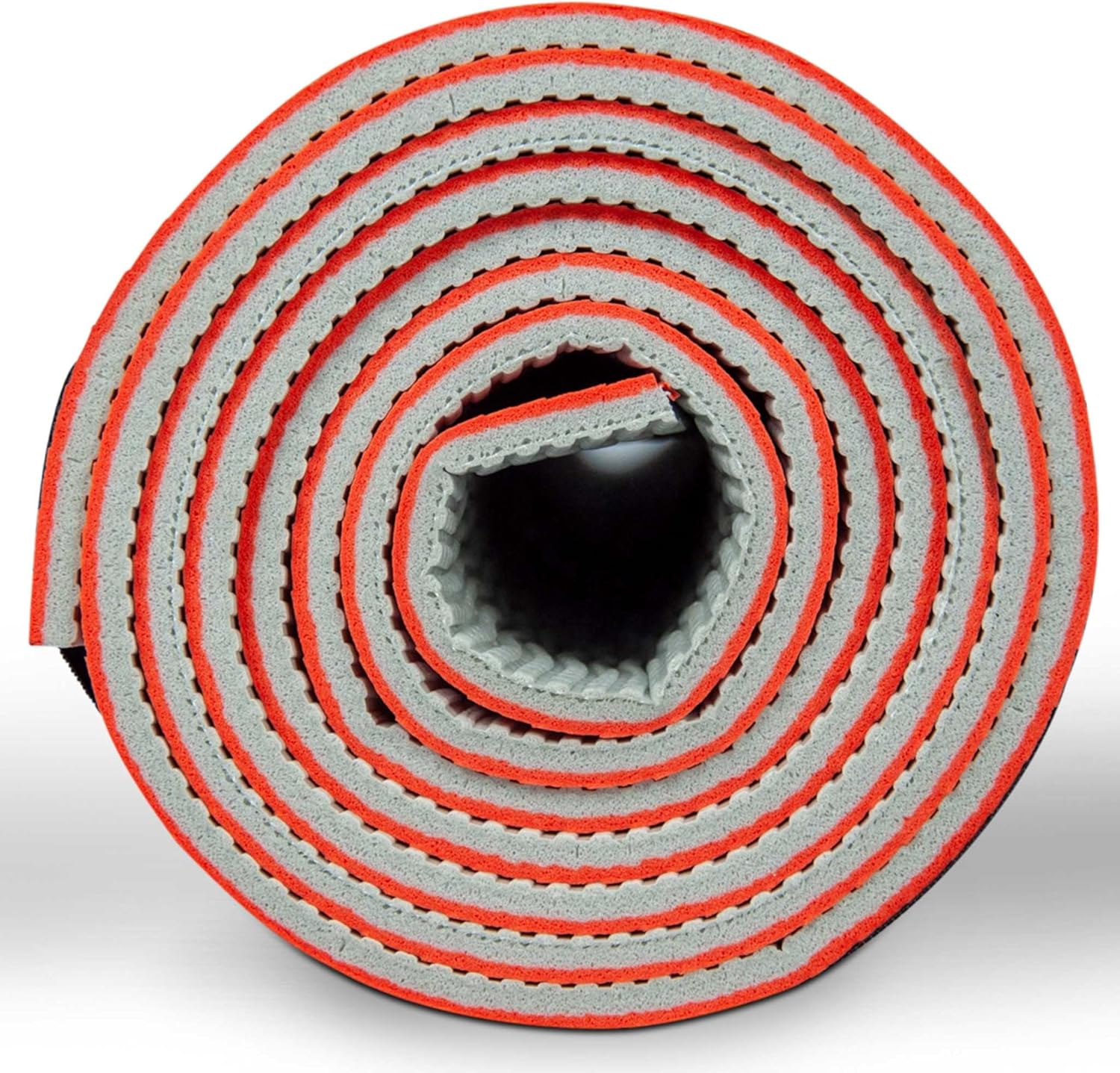 IBF IRON BODY FITNESS Two-Tone 6 mm Extra Thick Yoga Mat with Carrying Strap, Non Slip Surface (68" x 24" x 1/4"), Perfect Exercise Mat for Yoga, Pilates, Gymnastics, Home Gym - Orange/Grey