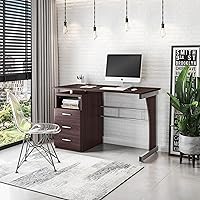 Vista 2 de Techni Mobili Escritorio para computadora con amplio almacenamiento, chocolate, 30 x 22.75 x 47.25 pulgadas, chocolate