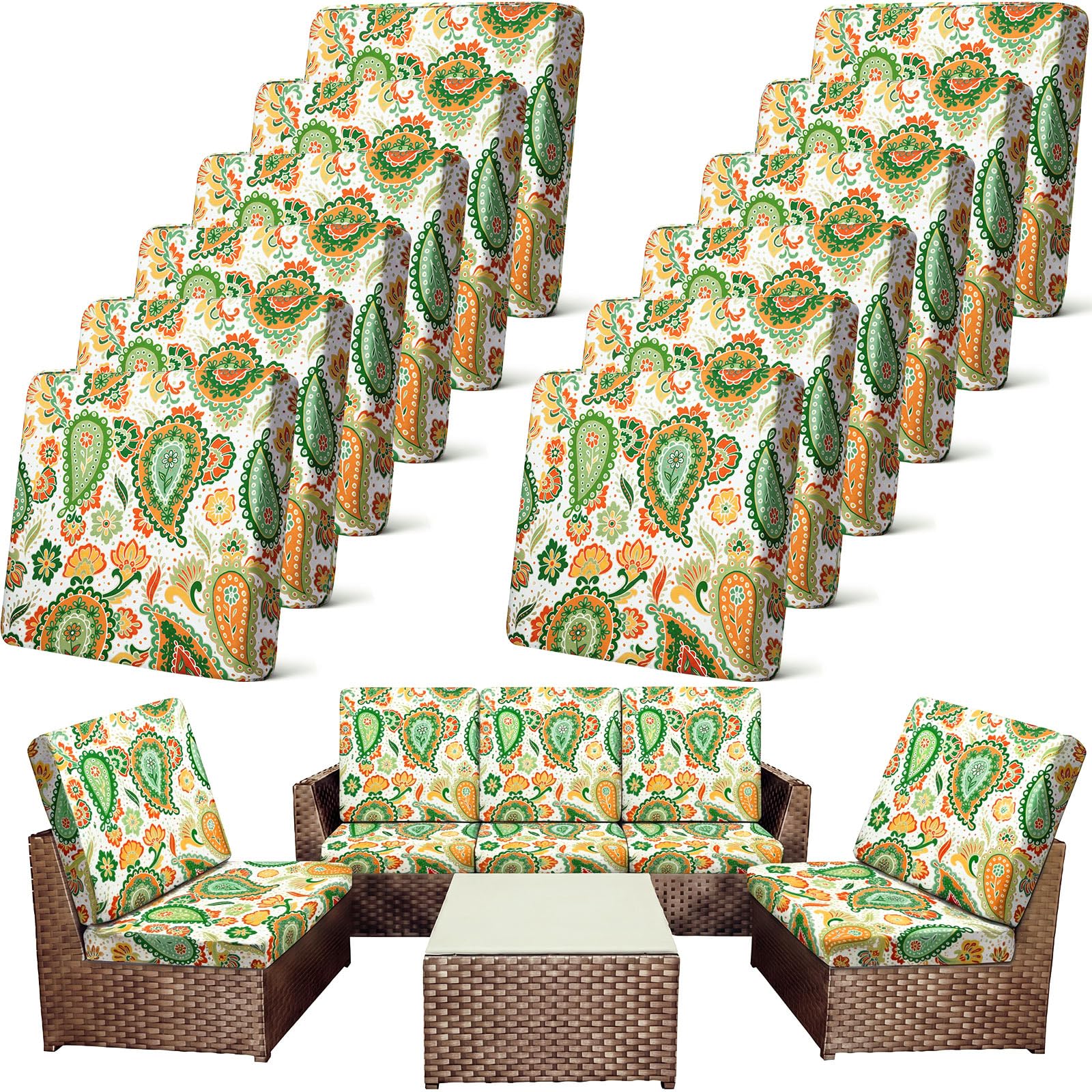 Colorful Patio Cushion Covers - 12 Pack -32