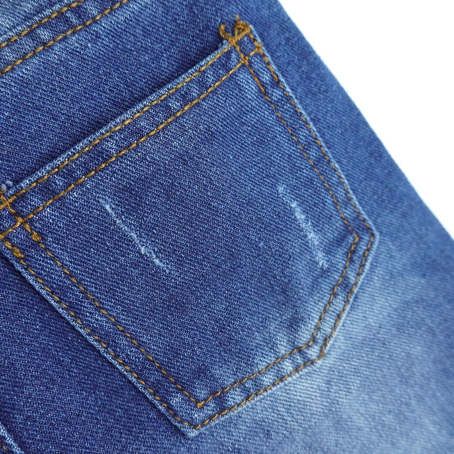 Little Kid Casual Jeans Elastic Band Inside Ripped Denim Pants
