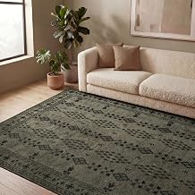 Revival Rugs Garland 7x9 Washable Area Rug for Living Room - Green