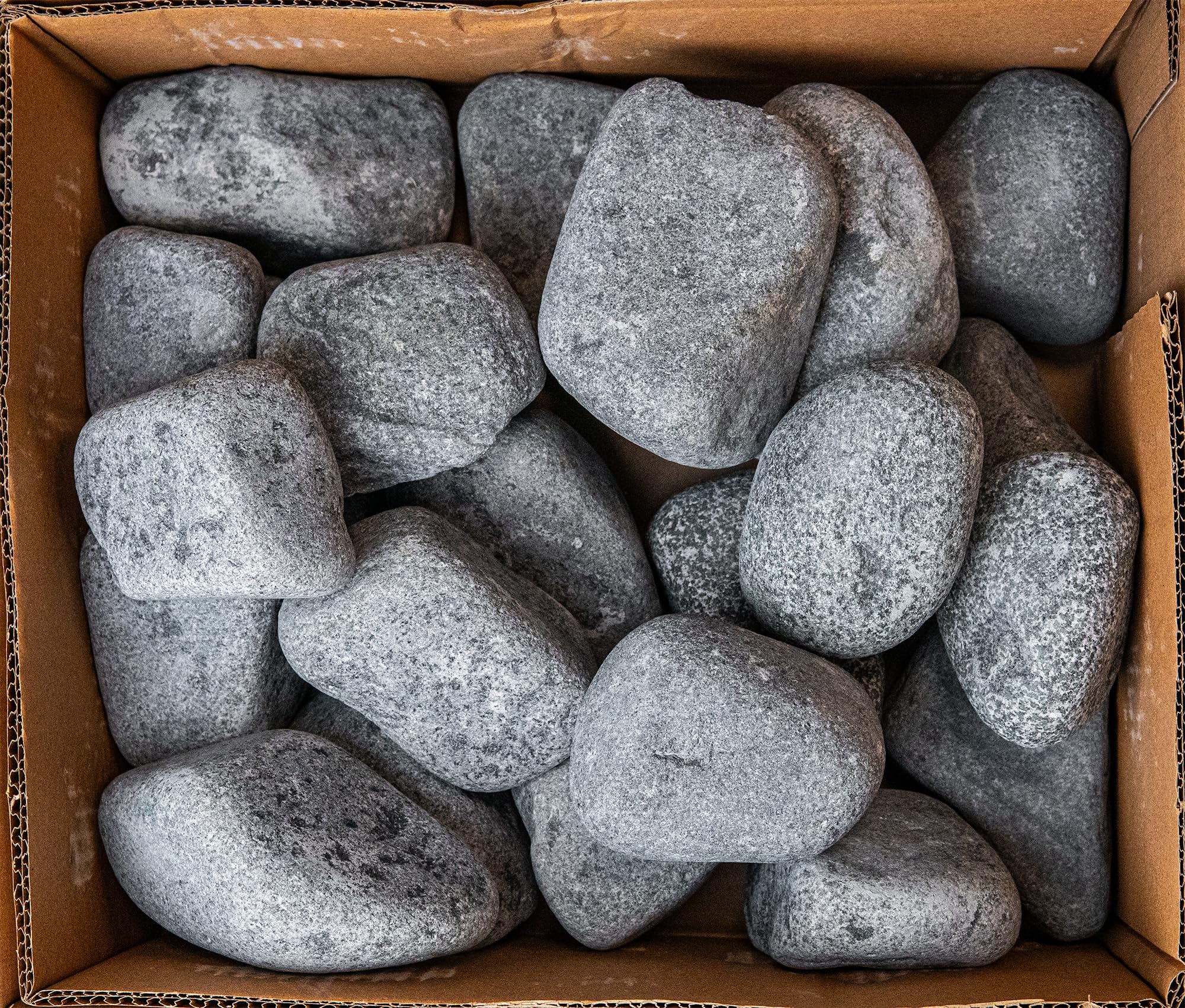 Piedras de Sauna 15 kg – Olivine-Diabase redondeadas 5-10 cm, ideales para estufa de sauna eléctrica e infusión