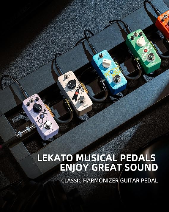 LEKATO Mini Pitch Shifter Pedal, Harmonizer Guitar Pedal Pitch Shift Box, Harmonizer Digital Octave Drop Pedals, True Bypass, Small Effects for Electric Guitar Bass