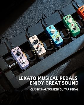 LEKATO Mini Pitch Shifter Pedal, Harmonizer Guitar Pedal Pitch Shift Box, Harmonizer Digital Octave Drop Pedals, True Bypass, Small Effects for Electric Guitar Bass