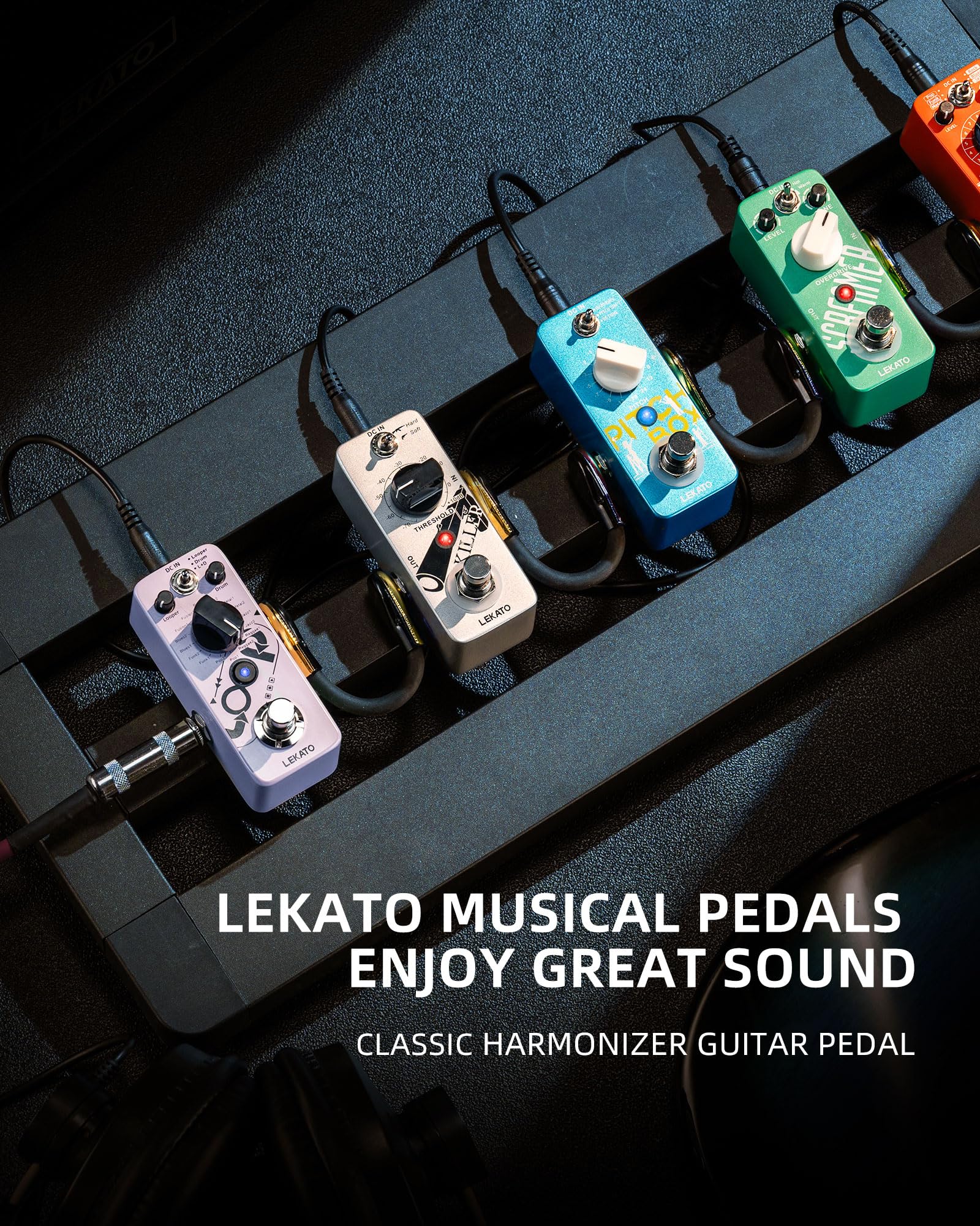 LEKATO Mini pedale Pitch Shifter, Harmonizer Pedale Chitarra Pitch Box Harmonizer Digital Octave Guitar Drop Pedal, True Bypass, Effetti per chitarra elettrica e basso