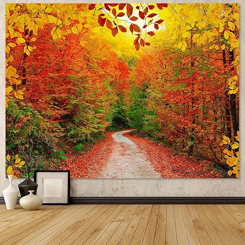 AMM Autumn Forest Tapestry Nature Fall Tree Thanksgiving Tapestry for
