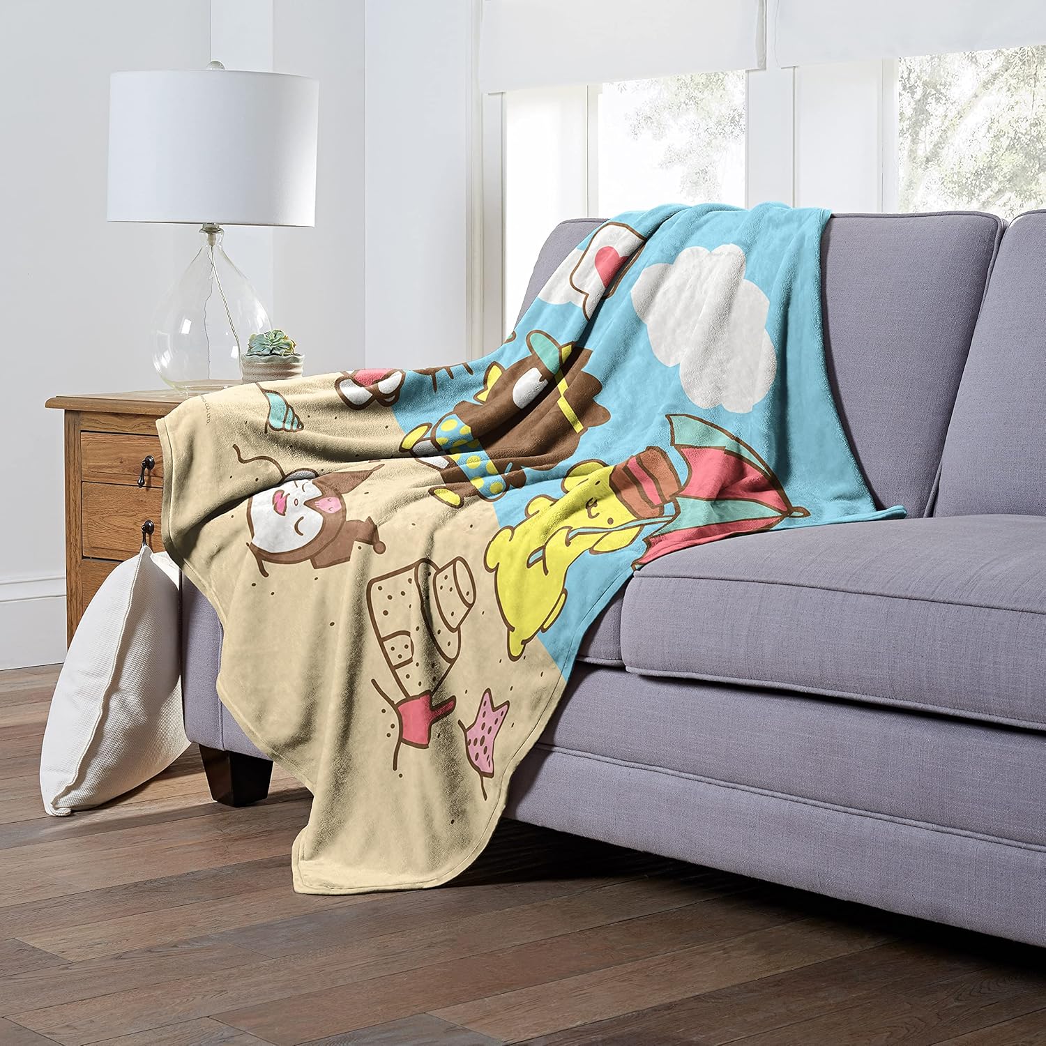 Northwest Hello Kitty Silk Touch Throw Blanket, 50" x 60", Beachside Fun