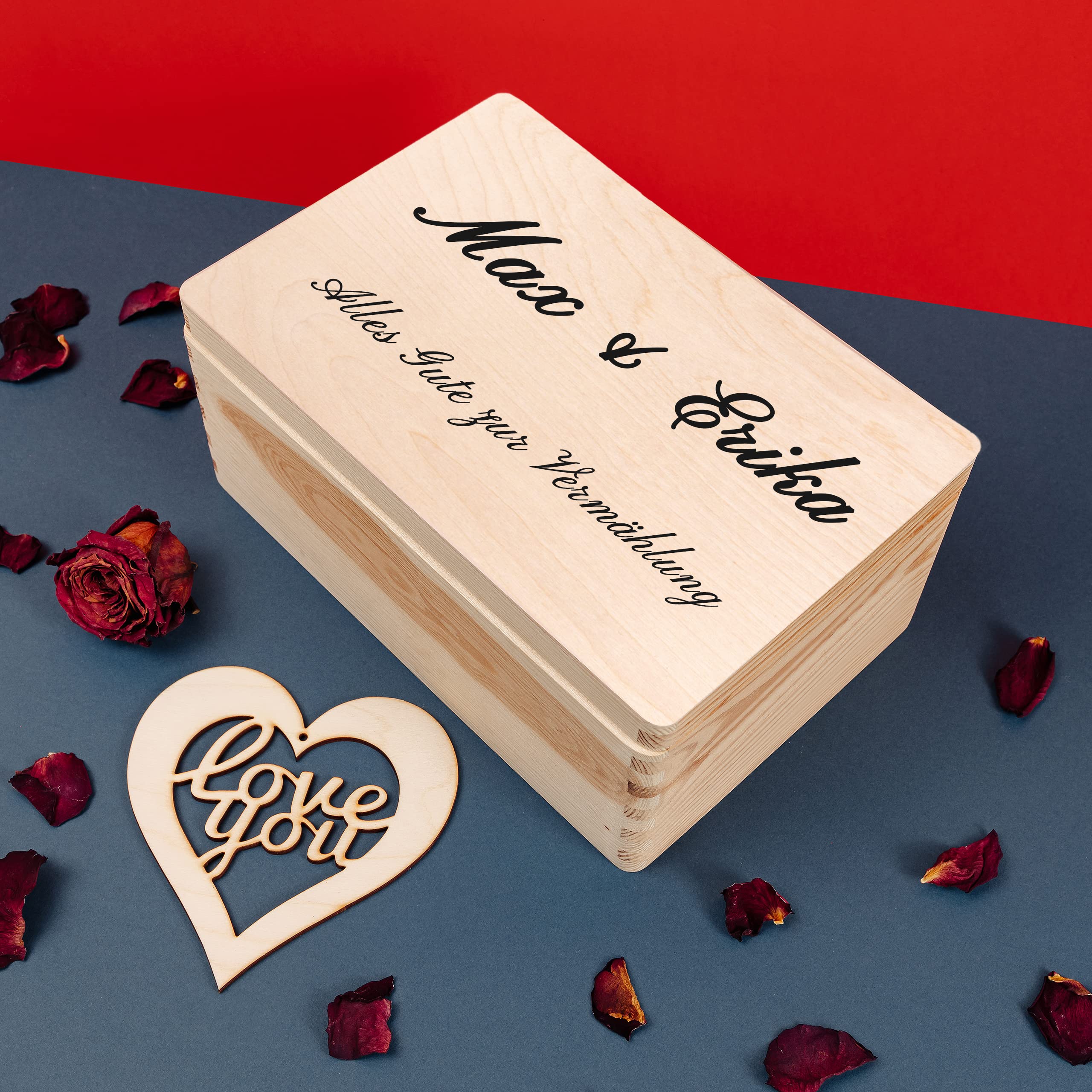 Scatola Regalo In Legno Di Pino Personalizzabile Creative Deco - Con Testo E Foto Incisi - Regalo Per Donne, Uomini E Coppie - Fatto In UE