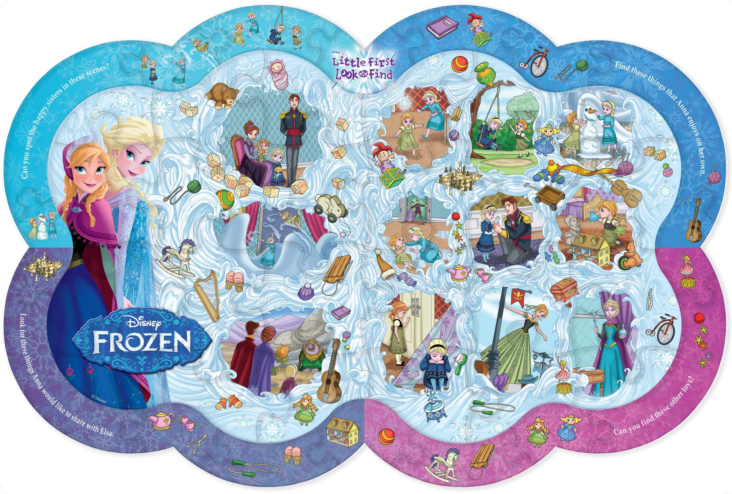 Disney Frozen Bodenpuzzles für Kinder im Alter von 3-5 Jahren - Bündel mit Frozen Foam Floor Puzzle, Frozen Look and Find Book, Stickers, More | Frozen Puzzle Set for Girls
