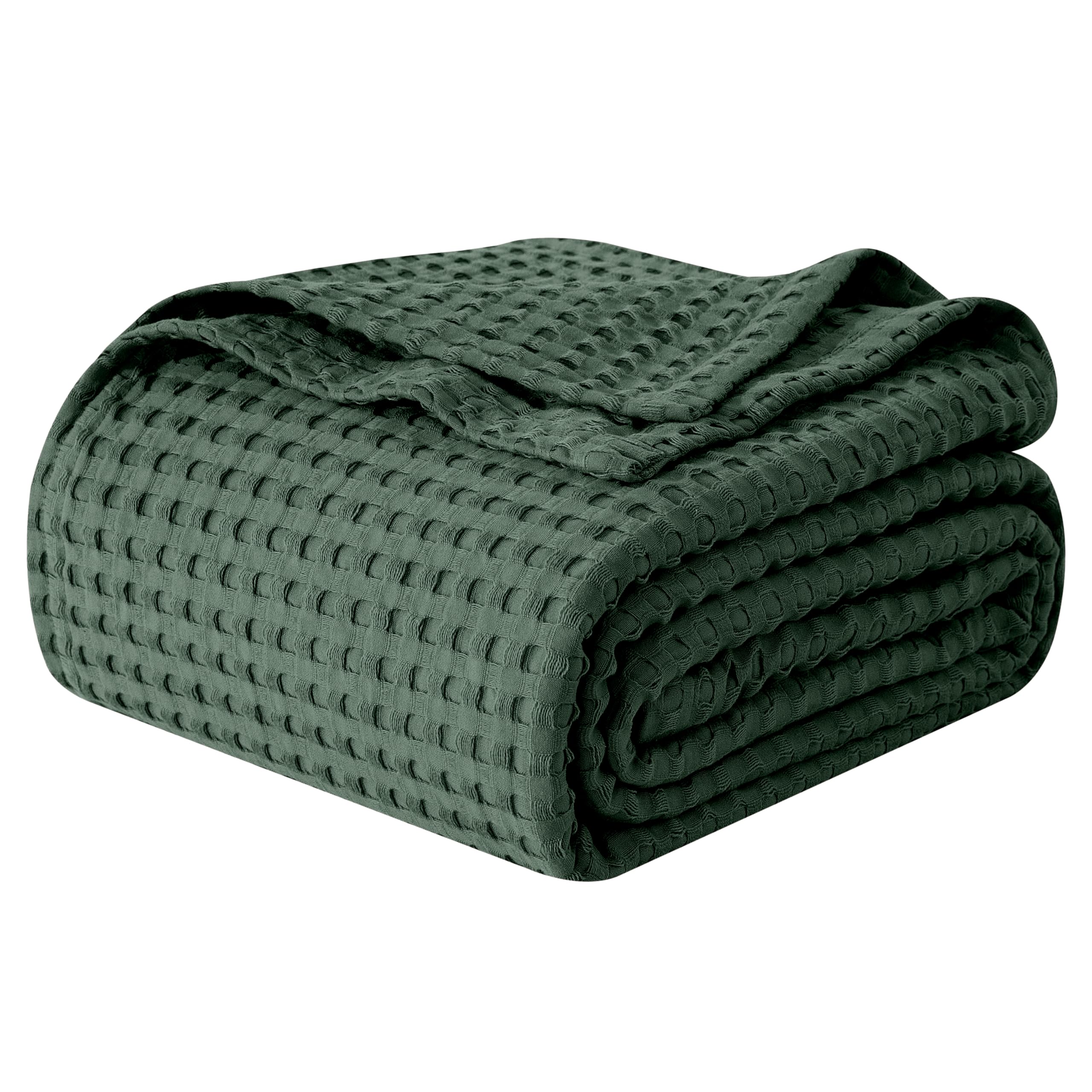 Elegant Comfort Premium 100% Cotton Waffle Blanket - Lightweight Breathable Waffle Weave Bed Blanket - Soft and Warm All Season Blanket for Couch,
