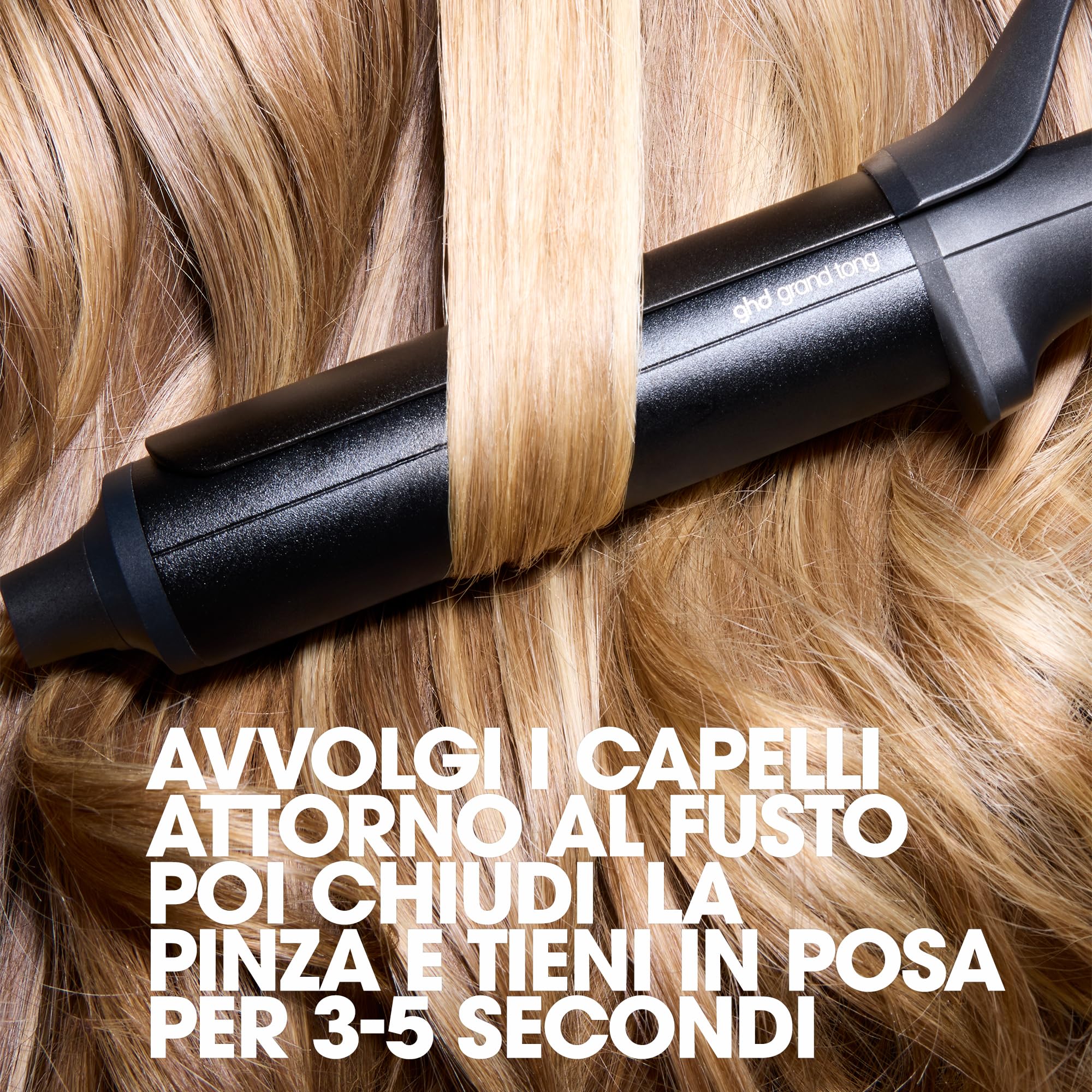 ghd Chronos Curve Grand Tong Arricciacapelli Professionale in Nero - Per Ricci Voluminosi che Durano a Lungo - Ideale per Capelli Medi e Lunghi (Presa EU)