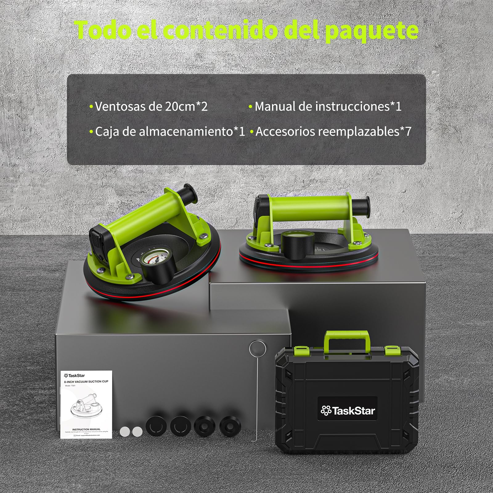 Ventosas para Azulejos 200KG Alta Resistencia TaskStar 2 Piezas