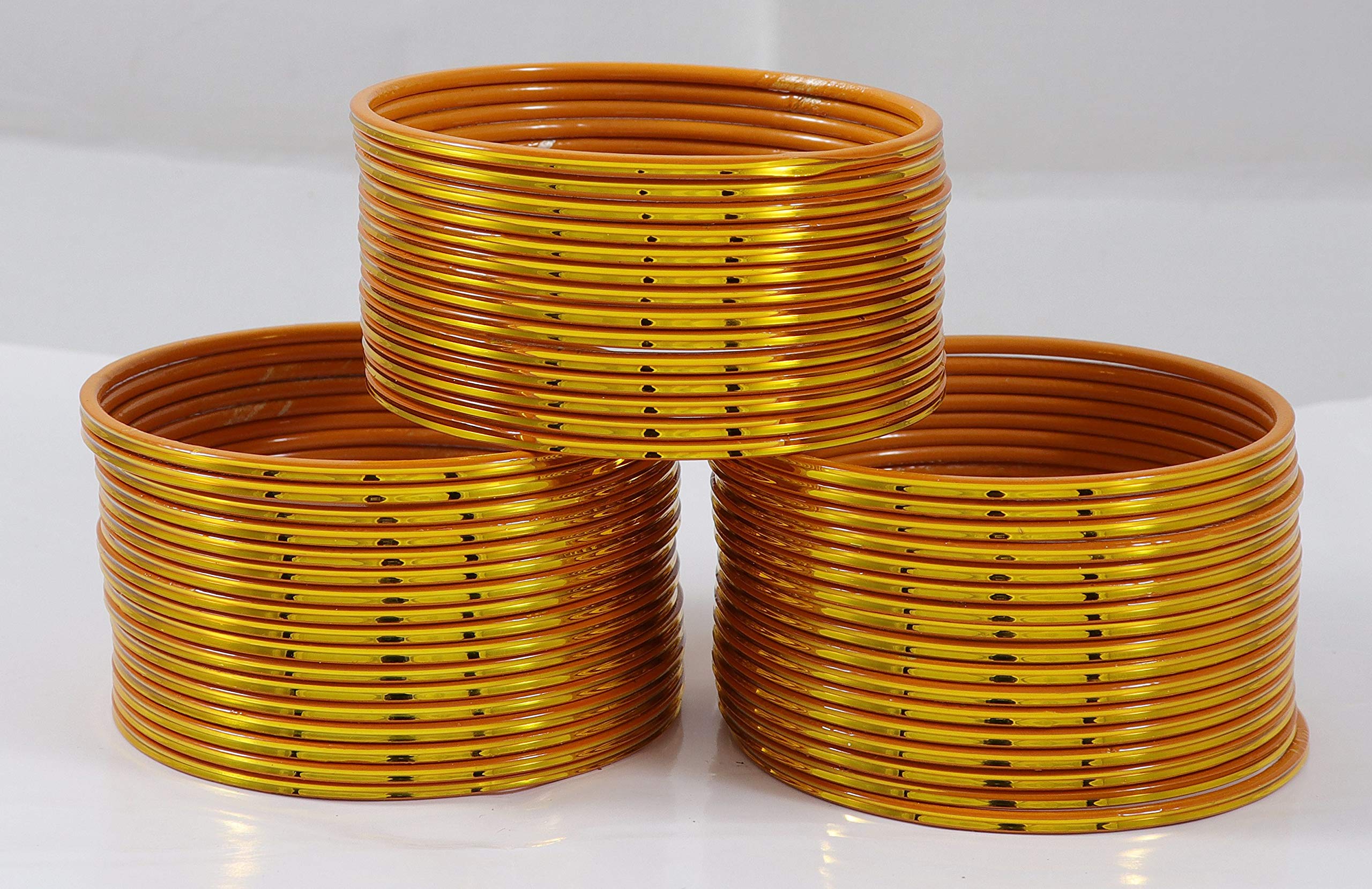 Plain Glossy Finished Bangle Set for Women, Pack of 48
