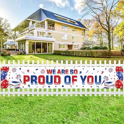 KatchOn, Cartel con texto en inglés We Are So Proud of You  Cartel extragrande de 120 x 20 pulgadas  Cartel de graduación para decoraciones de