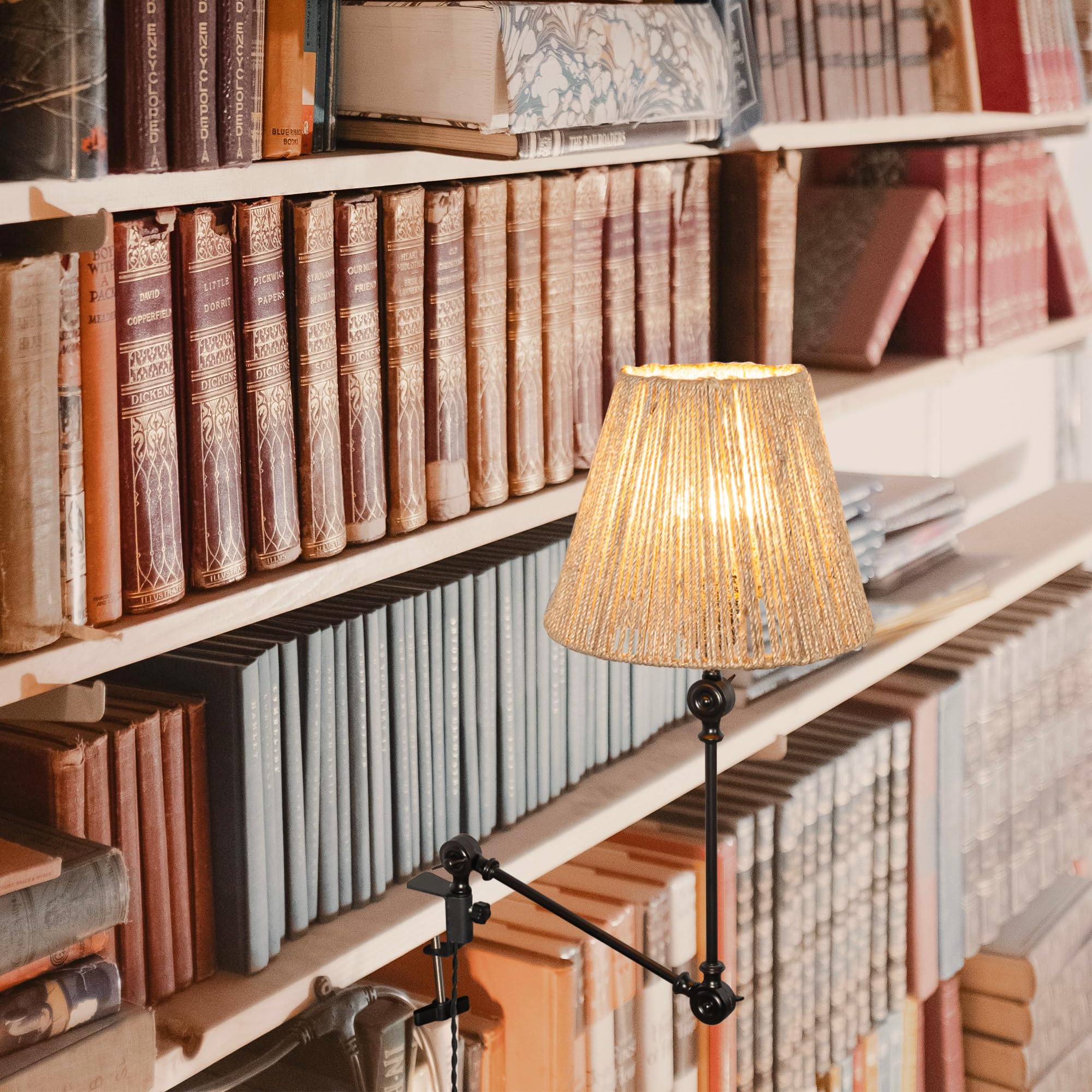 Retro Klemmleuchte,1 Packung Leselampe mit 2,5 m Kabel, Dimmbar Nachttischlampe,Augenpflege Schreibtischlampe für Büro Heimgebrauch, E27 Lampenhalterung TD0755