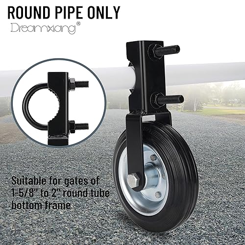 Miniatura 4 de Dreamxiang Rueda de puerta de granja resistente de 6 pulgadas, negro, paquete de 1