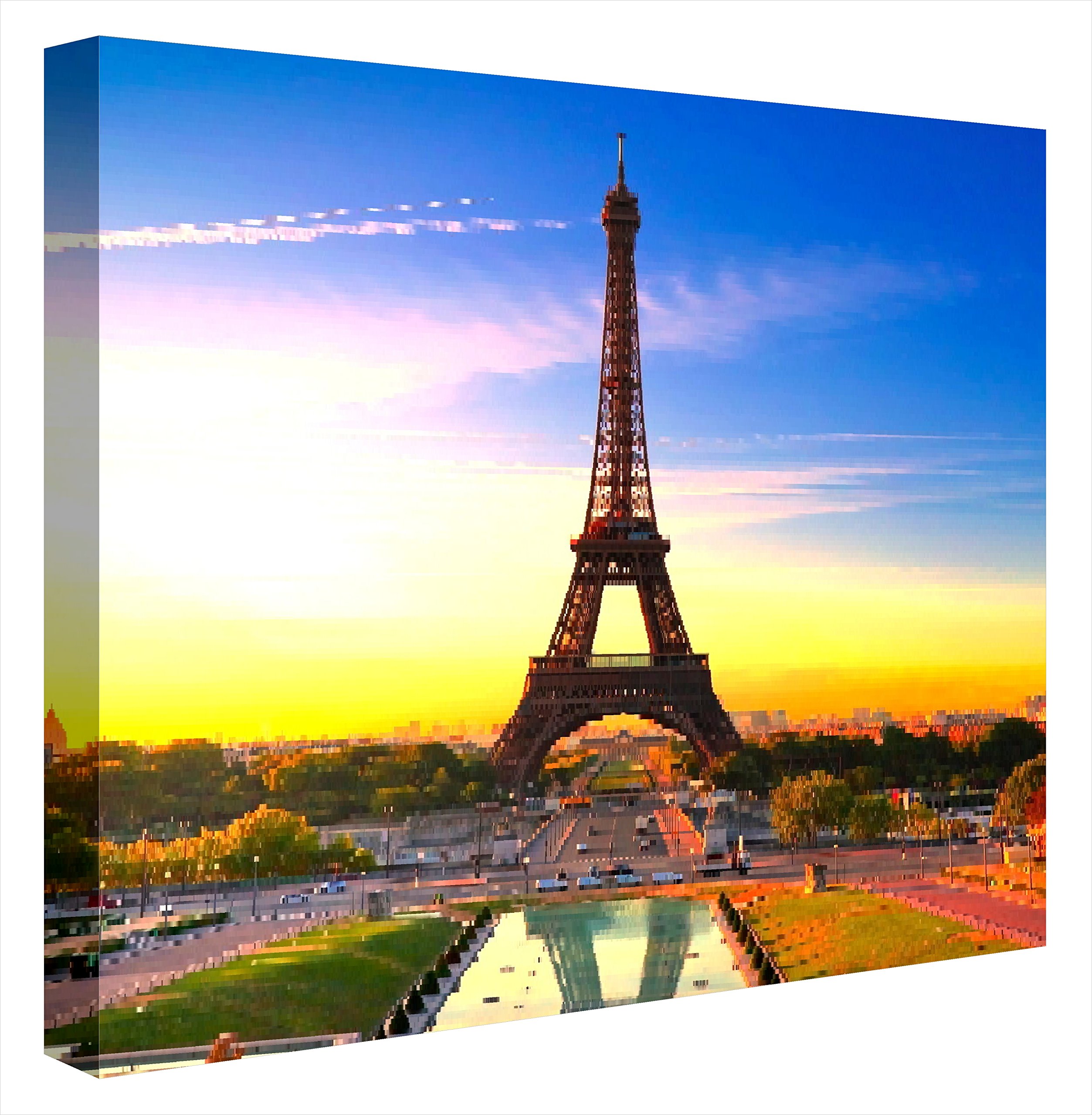 Tableaux Tour Eiffel Paris acrylique multicolore grand format 100x100 pour décoration murale - 7