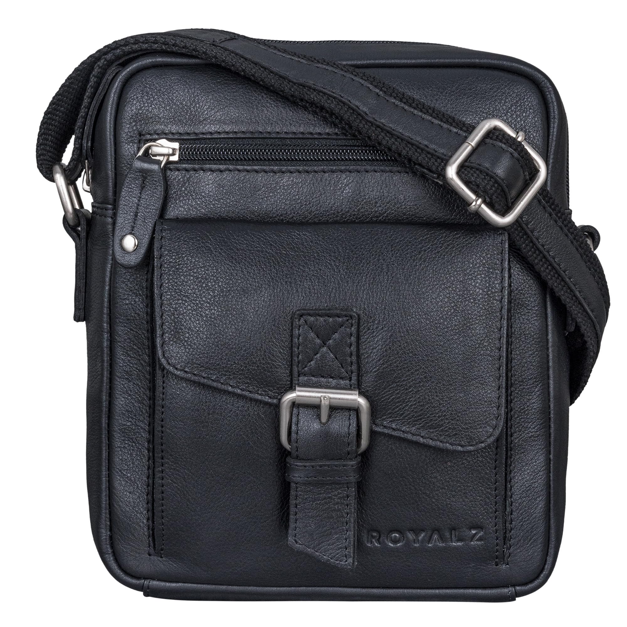 ROYALZ 'Knoxville' Piccola Borsa in Pelle Vintage da Uomo Borsa a Tracolla Vintage Mini Messenger